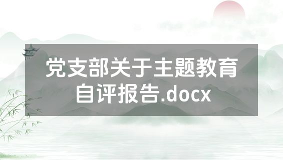 党支部关于主题教育自评报告.docx