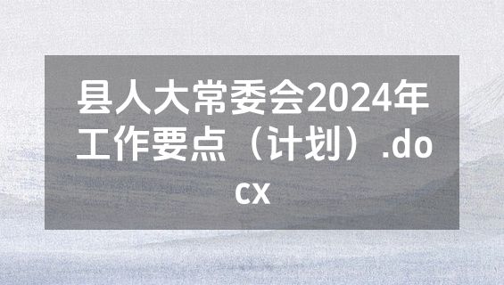 县人大常委会2024年工作要点（计划）.docx