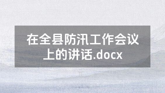 在全县防汛工作会议上的讲话.docx