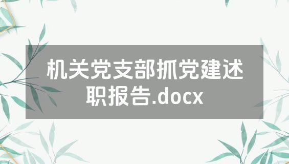 机关党支部抓党建述职报告.docx