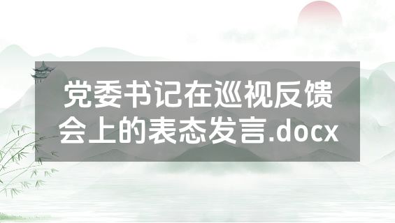 党委书记在巡视反馈会上的表态发言.docx