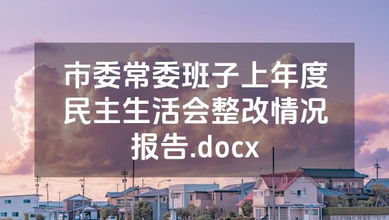市委常委班子上年度民主生活会整改情况报告.docx