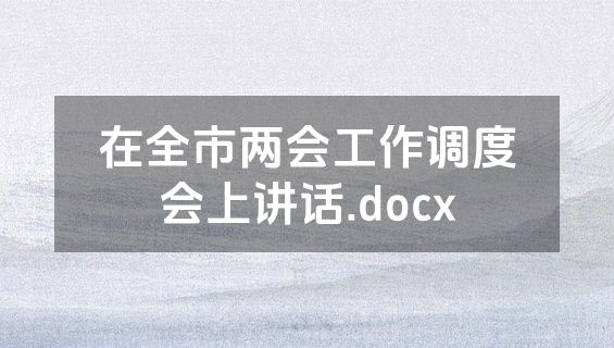 在全市两会工作调度会上讲话.docx