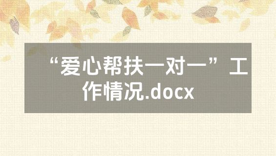 “爱心帮扶一对一”工作情况.docx