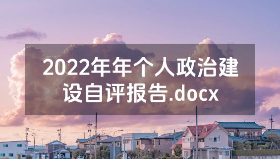 2022年年个人政治建设自评报告.docx