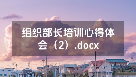 组织部长培训心得体会（2）.docx