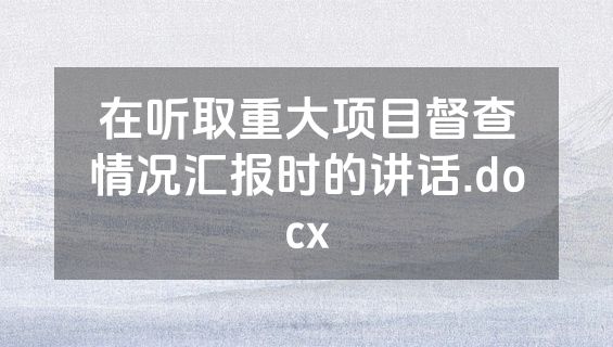 在听取重大项目督查情况汇报时的讲话.docx