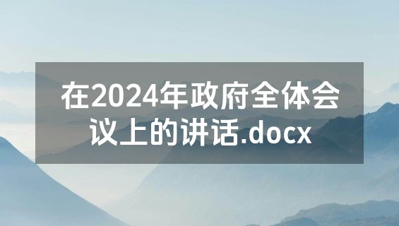 在2024年政府全体会议上的讲话.docx