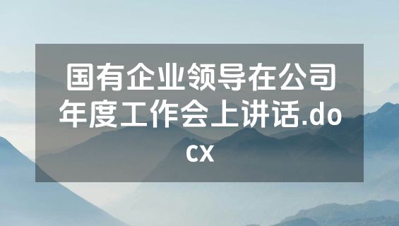 国有企业领导在公司年度工作会上讲话.docx
