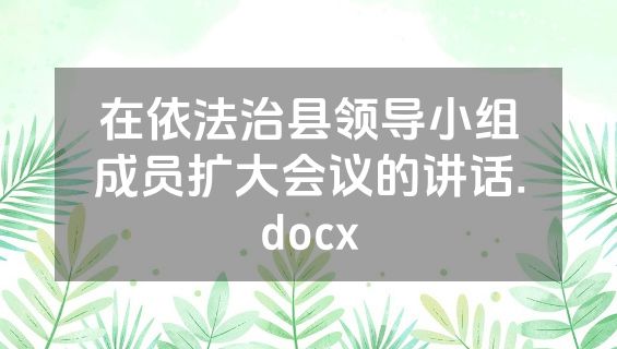 在依法治县领导小组成员扩大会议的讲话.docx