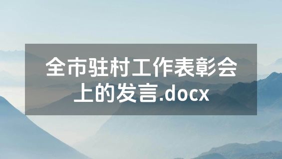 全市驻村工作表彰会上的发言.docx