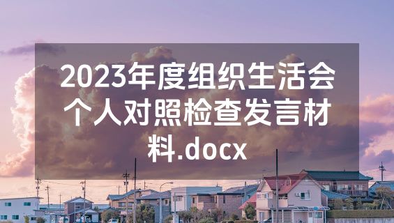 2023年度组织生活会个人对照检查发言材料.docx