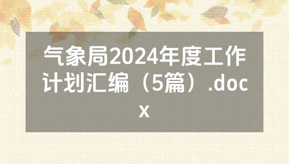 气象局2024年度工作计划汇编（5篇）.docx