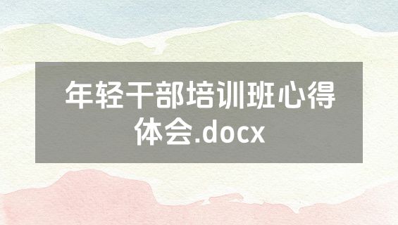 年轻干部培训班心得体会.docx