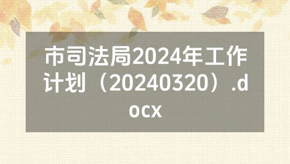 市司法局2024年工作计划（20240320）.docx
