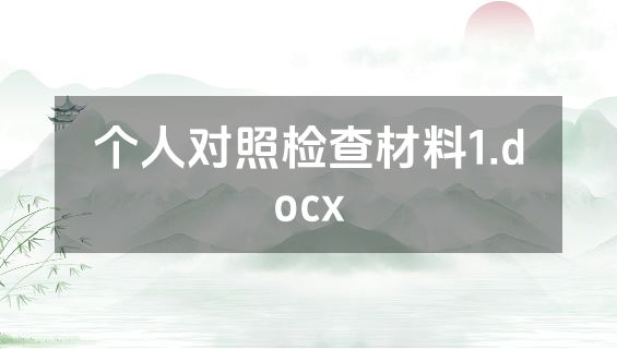 个人对照检查材料1.docx