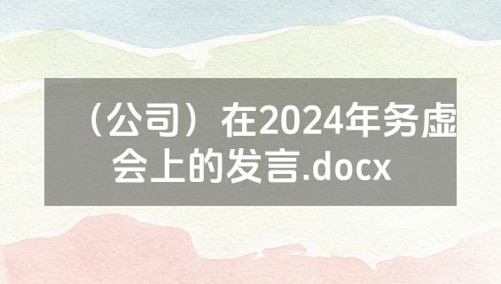 （公司）在2024年务虚会上的发言.docx