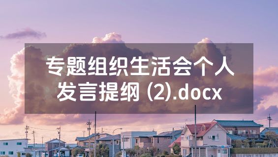 专题组织生活会个人发言提纲 (2).docx
