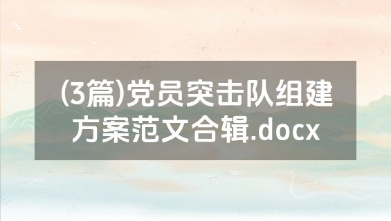 (3篇)党员突击队组建方案范文合辑.docx