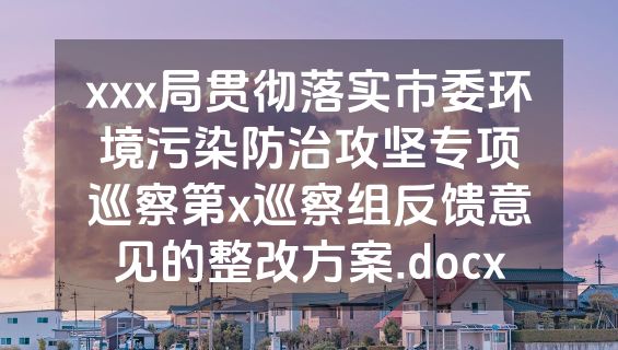 xxx局贯彻落实市委环境污染防治攻坚专项巡察第x巡察组反馈意见的整改方案.docx
