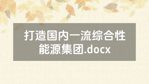 打造国内一流综合性能源集团.docx