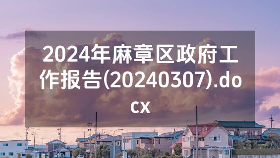 2024年麻章区政府工作报告(20240307).docx