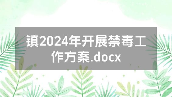 镇2024年开展禁毒工作方案.docx