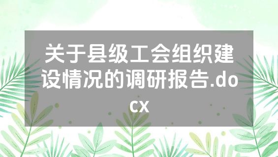 关于县级工会组织建设情况的调研报告.docx