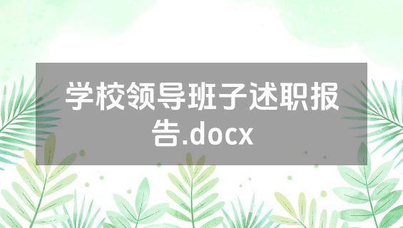 学校领导班子述职报告.docx