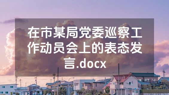 在市某局党委巡察工作动员会上的表态发言.docx