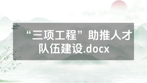 “三项工程”助推人才队伍建设.docx