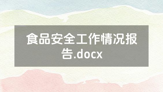 食品安全工作情况报告.docx