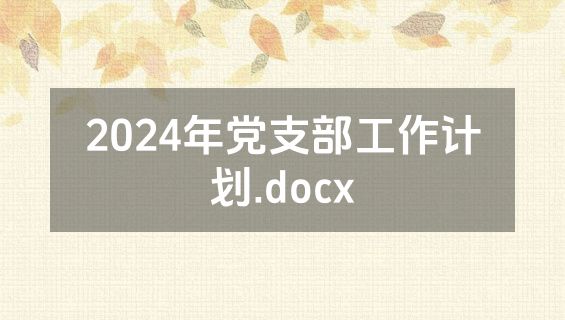 2024年党支部工作计划.docx