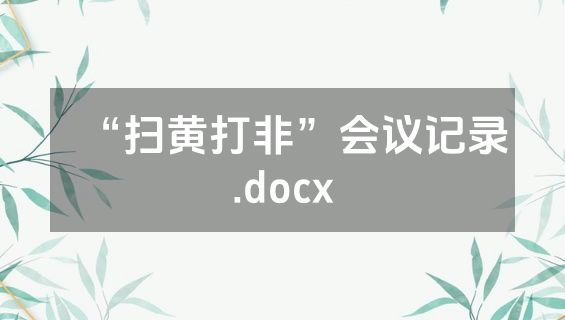 “扫黄打非”会议记录.docx
