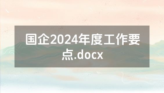 国企2024年度工作要点.docx