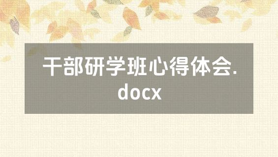 干部研学班心得体会.docx