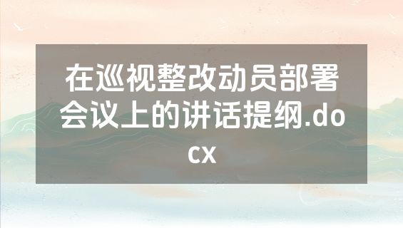 在巡视整改动员部署会议上的讲话提纲.docx