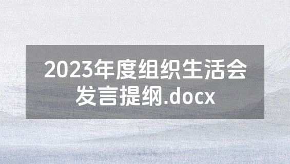 2023年度组织生活会发言提纲.docx