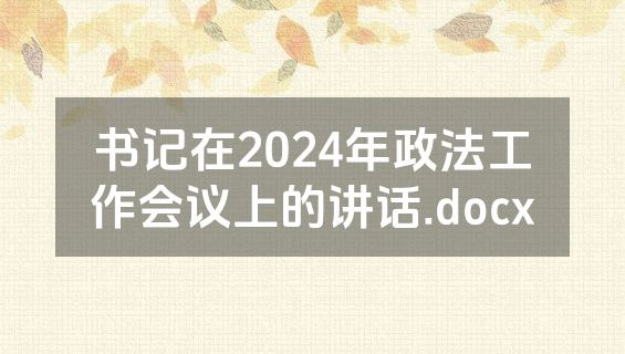书记在2024年政法工作会议上的讲话.docx
