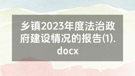 乡镇2023年度法治政府建设情况的报告(1).docx