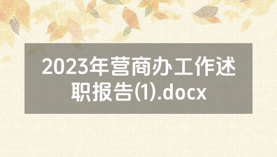 2023年营商办工作述职报告(1).docx