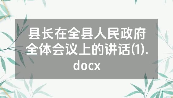 县长在全县人民政府全体会议上的讲话(1).docx