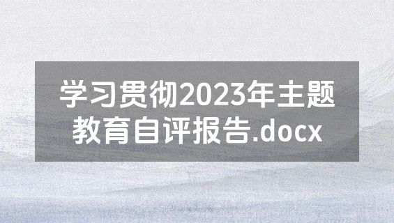 学习贯彻2023年主题教育自评报告.docx