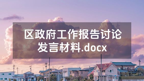 区政府工作报告讨论发言材料.docx