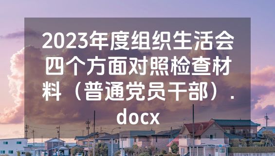 2023年度组织生活会四个方面对照检查材料（普通党员干部）.docx