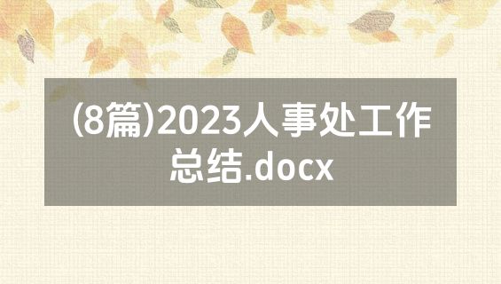 (8篇)2023人事处工作总结.docx