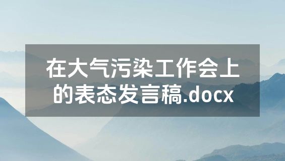 在大气污染工作会上的表态发言稿.docx