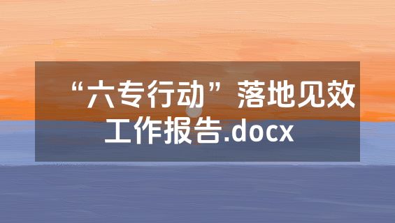 “六专行动”落地见效工作报告.docx