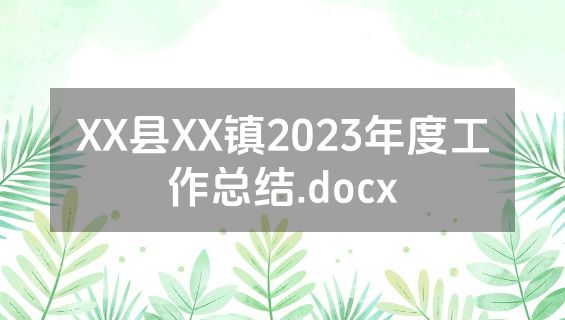 XX县XX镇2023年度工作总结.docx