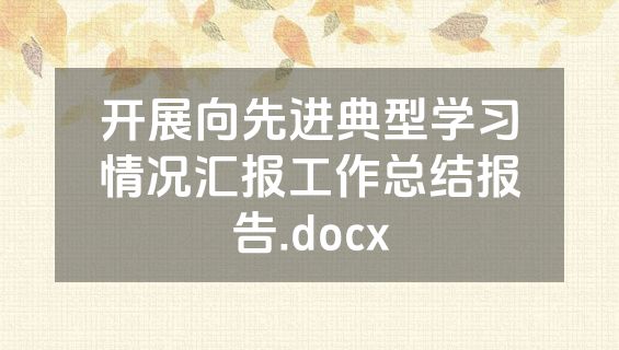 开展向先进典型学习情况汇报工作总结报告.docx